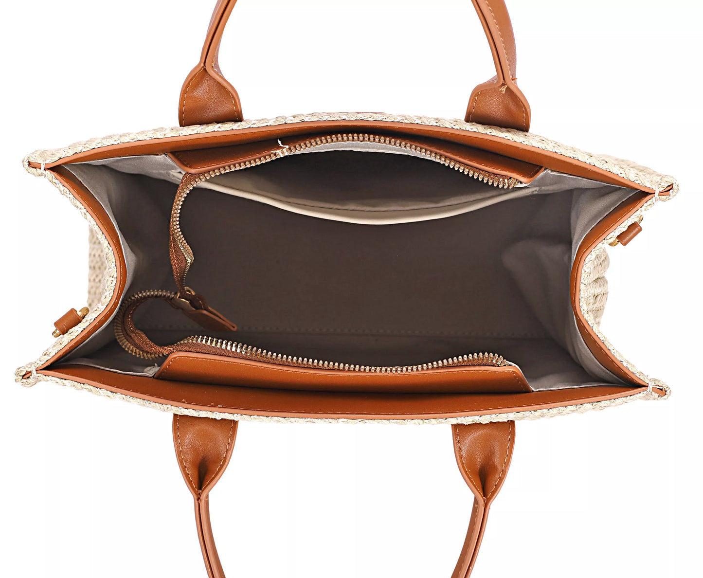 David Jones Square Woven Tote Handbag