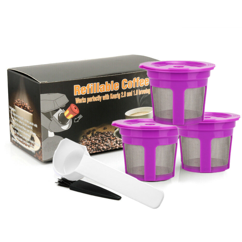 Reusable K Cup Coffee Capsule Plastic Filter Coffee Shell Stainless Steel Funnel Mesh Cup